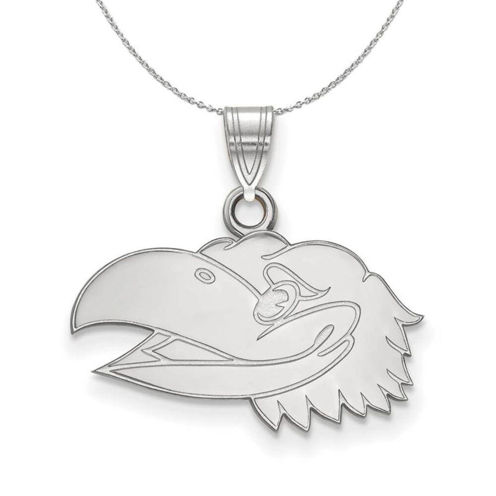 Sterling Silver U. of Kansas Small Necklace - 24 Inch